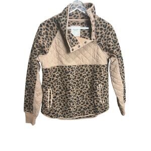 Abercrombie & Fitch | Snap Pullover | Leopard | Women’s Small Fleece Comfort